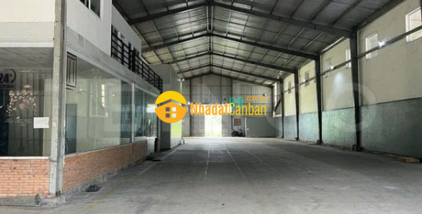 Cho thuê nhà kho 460m² mặt tiền quốc lộ 1a giá chỉ 22 triệu